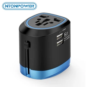 Image 1 - NTONPOWER adaptateur de voyage universel, chargeur de prise adaptateur électrique International en un, avec 2 Ports USB, fonctionne en 150 pays 