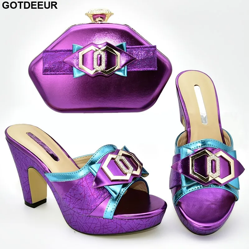 

New Arrival Italian Shoes with Matching Bags 2019 Wedding Shoe and Bag Sets Italian Nigerian Women Crystal Wedding Party Pumps