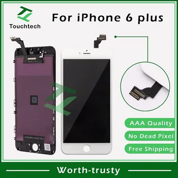 

Grade AAA&No Dead Pixel 5PCS/LOT For iPhone 6 Plus LCD 5.5 Inch Screen With Touch Digitizer Assembly White/Black Free Shipping