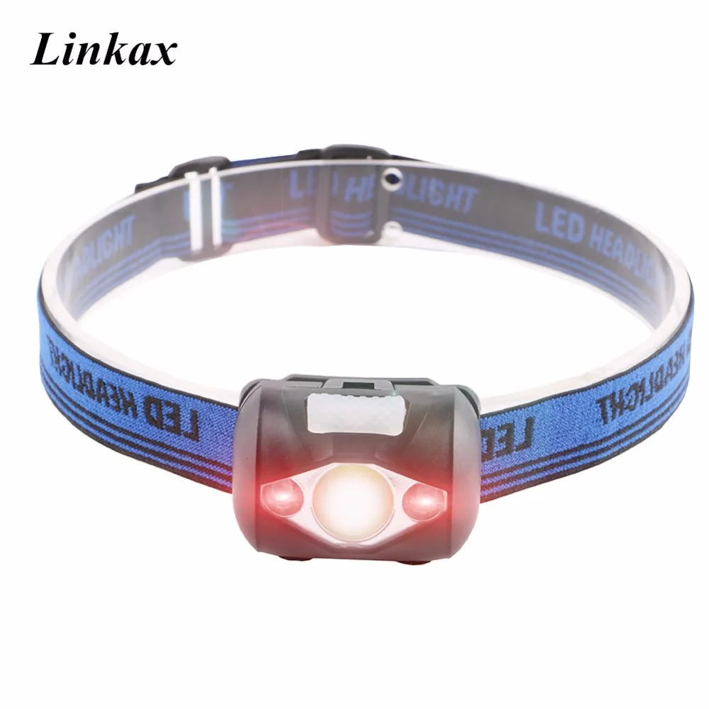 

Mini Light-weight LED Headlight Headlamp White + Red Color Light Cycling Camping Safety Head Light Lamp Flashlight Linterna AAA