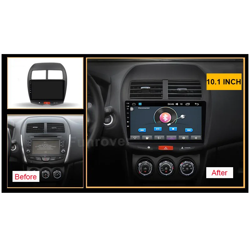 Excellent Funrover 10.1" Android 8.0 2 din Car multimedia DVD Player For Mitsubishi ASX 2010-2017 car gps navigatio Radio Stereo headunit 1
