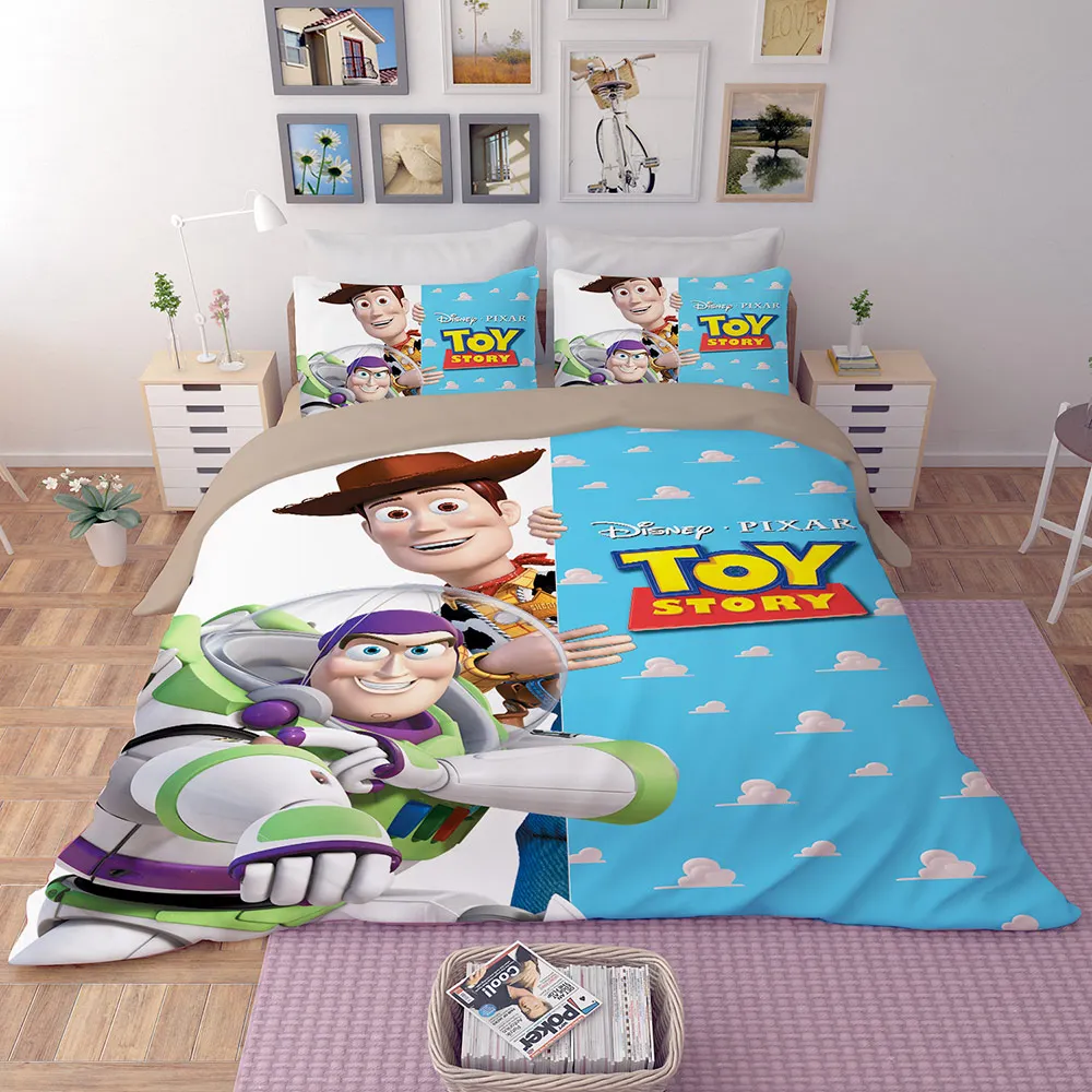 Toy Story Sherif Woody Buzz Lightyear Bedding Set Twin Size Quilt