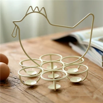 

Mothers Day Gift Country Style Egg Holder Tray Egg Display Rack Stand Rooster Themed Portable Basket