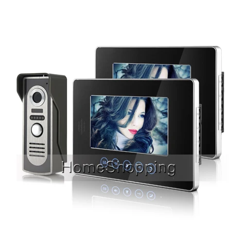 

FREE SHIPPING NEW 7" Color Touch Video Intercom Door Phone System 2 Monitor 1 Weatherproof Doorbell Camera In Stock Wholesale
