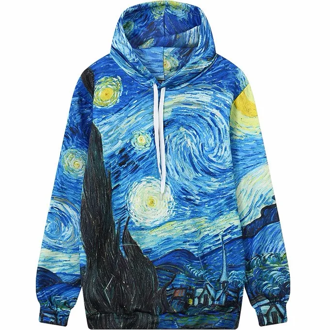 2020 Women Starry Night Painting Hoodie 2020 Winter Fashion