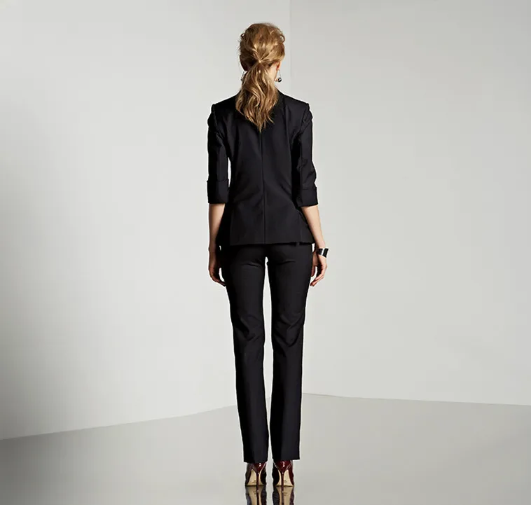Custom made Autumn Black Slim Fit Business Suit Office Lady New Design Casual Women suits Custom made Autumn Black Slim Fit Business Suit Office Lady New Design Casual Women suits