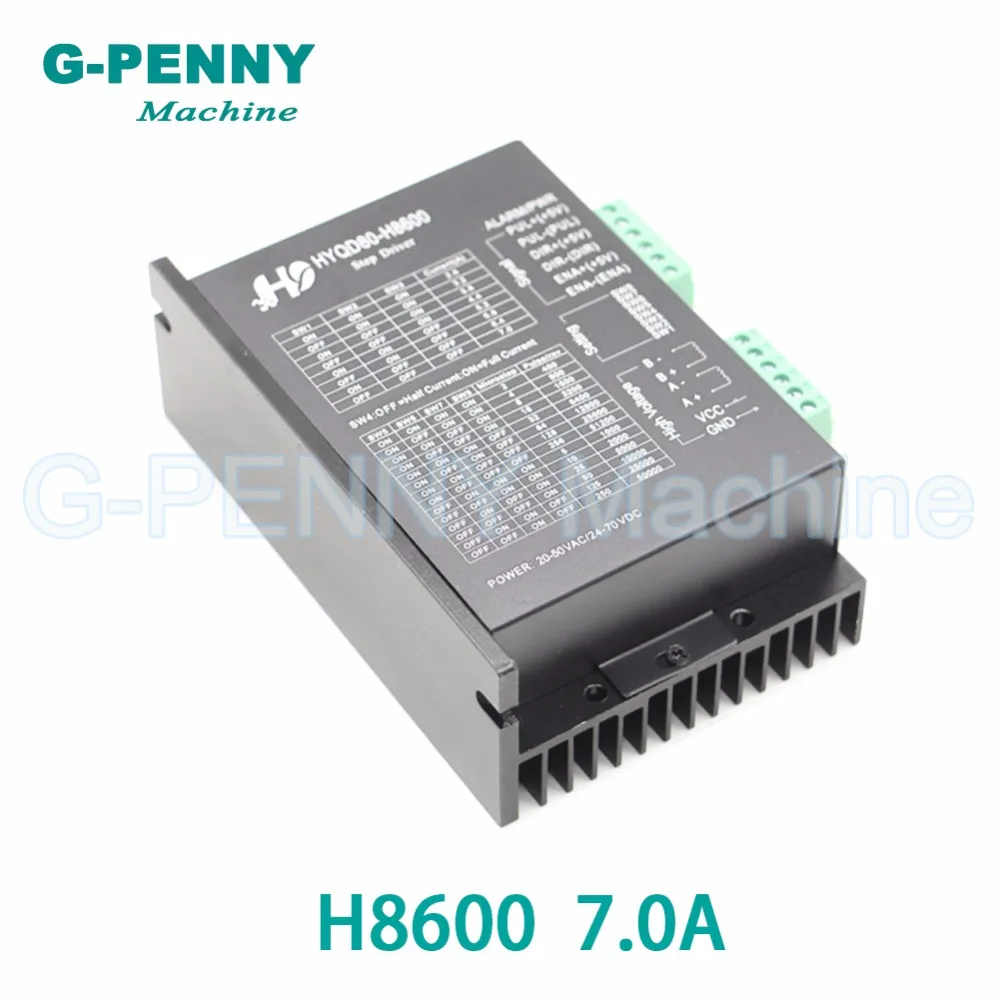 

Nema 23 Nema34 CNC Stepper motor Driver H8600 24-70VDC, 20-50VAC Microstep 256, 2.0-7.0A stepping motor motion controller .