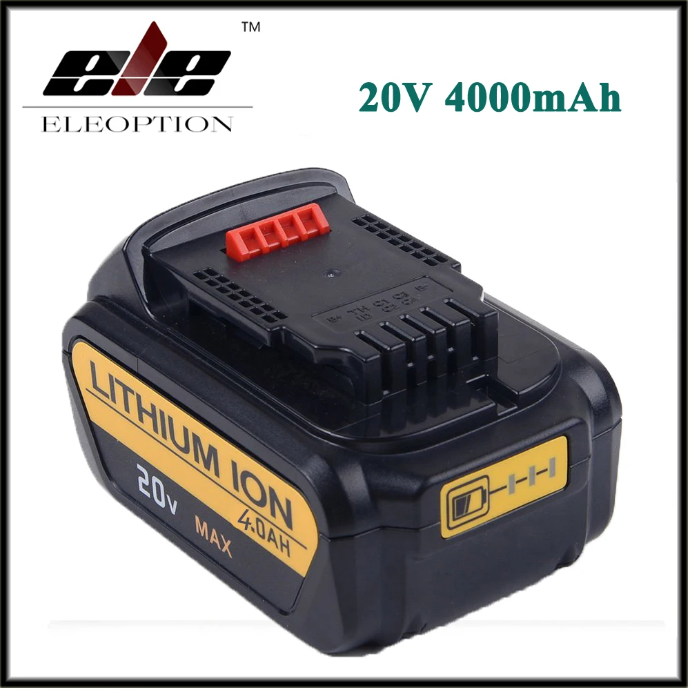 

Eleoption 20V 4000mAh For DeWalt Replacement Battery for DCB200 DCB181 DCB182 DCB204-2 Rechargeable Li-ion Battery