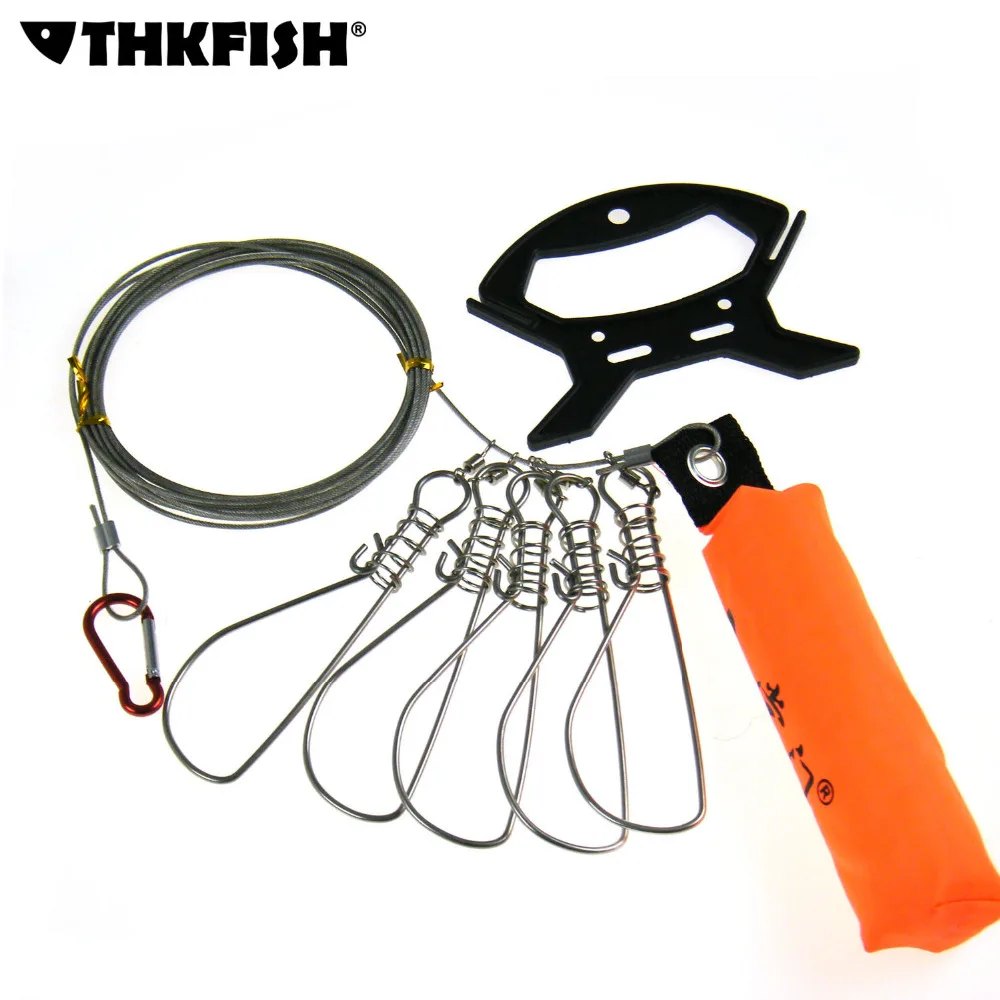 Thkfish Fish Lock 5m Stainless Steel Line 5 Snaps Live Fish Buckle