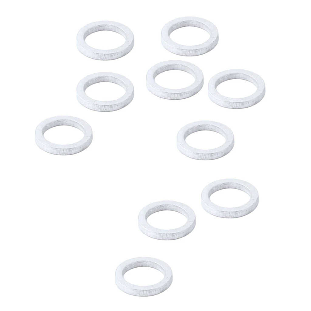 Bag of 10pcs Dual to Single Disc Bike Washer Wrench Bushing Wear Spacer (2mm-12mm) for Bicycle Headset Fixing