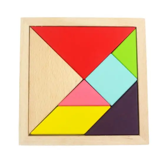 Детей умственное развитие Tangram деревянные головоломки материалы montessori игрушки геометрической формы с закругленными углами квадрат головоломки игрушки