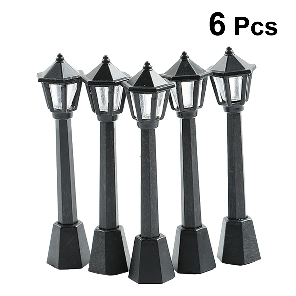 

6pcs Model Lights Creative Decorative Simulation Micro Landscape Decoration Landscape Light Street Lamp for Garden Hallway Patio