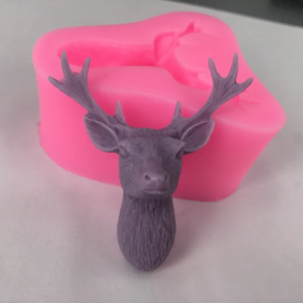 Christmas Elk Deer Silicone Molds Cupcake Fondant Cake Decorating Tools Soap Candle Mold