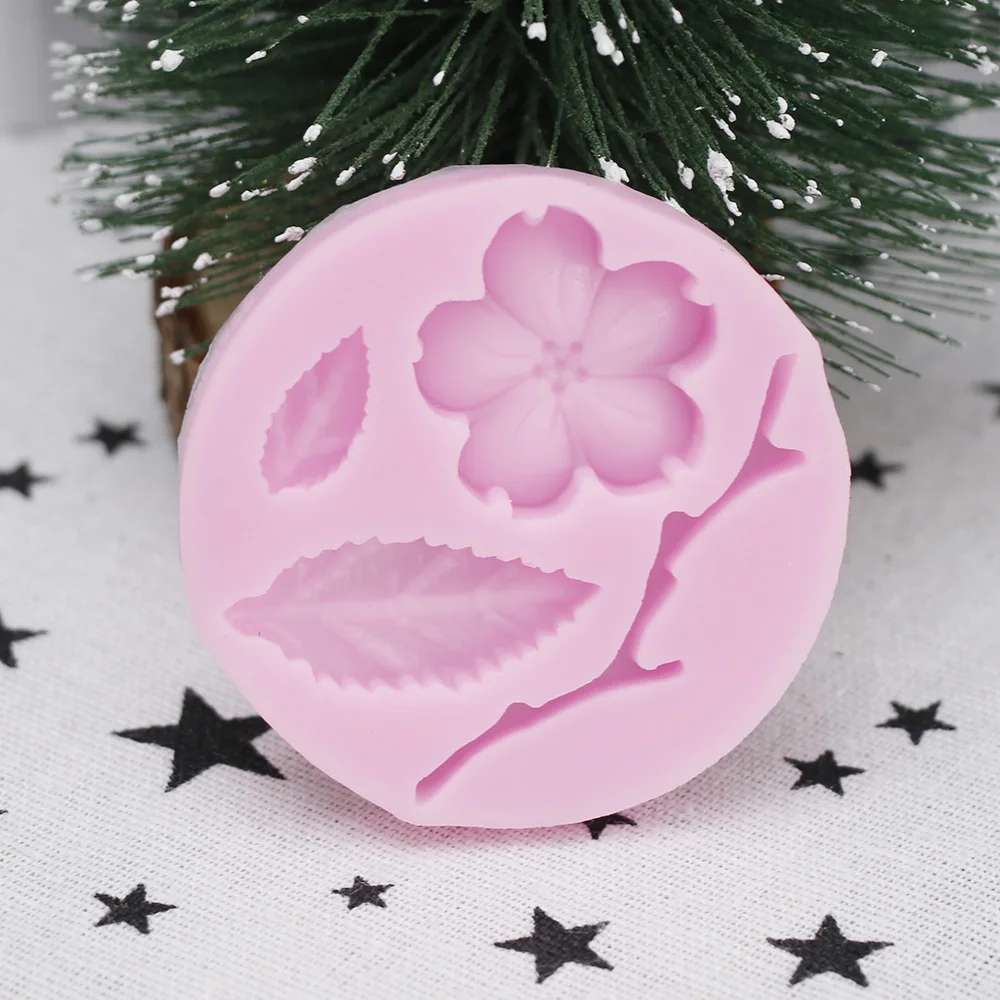 

Beautiful DIY 3D Peach Blossom Flower Shape Cake Mold Food-grade Silicone Mold Fondant Mould For Cake Decorating Baking Tools