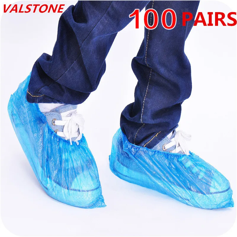 

RANP 100Pcs One-Time Plastic Waterproof Hospital Overshoes Shoe Covers Carpet Protection Floor Protector Boots Shoe Covers