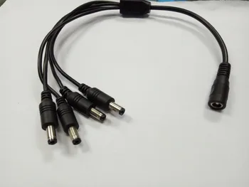 

100pcs 1 TO 4 Splitter Cable DC Jack Plug Power Adapter For CCTV Camera