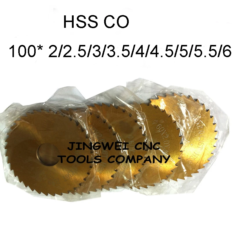 

Tin coating HSSCo circular slitting saw blade milling cutter 100*2 2.5 3.0 3.5 4.0 4.5 5.0 5.5mm for Stainless steel
