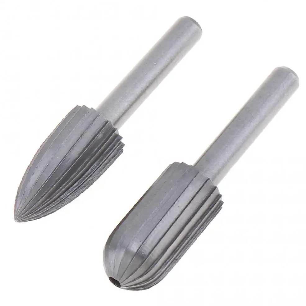 TORO 6PCs 6mm Shank Tungsten Steel Rotary File Cutter Engraving Grinding Bit for Rotary Tools