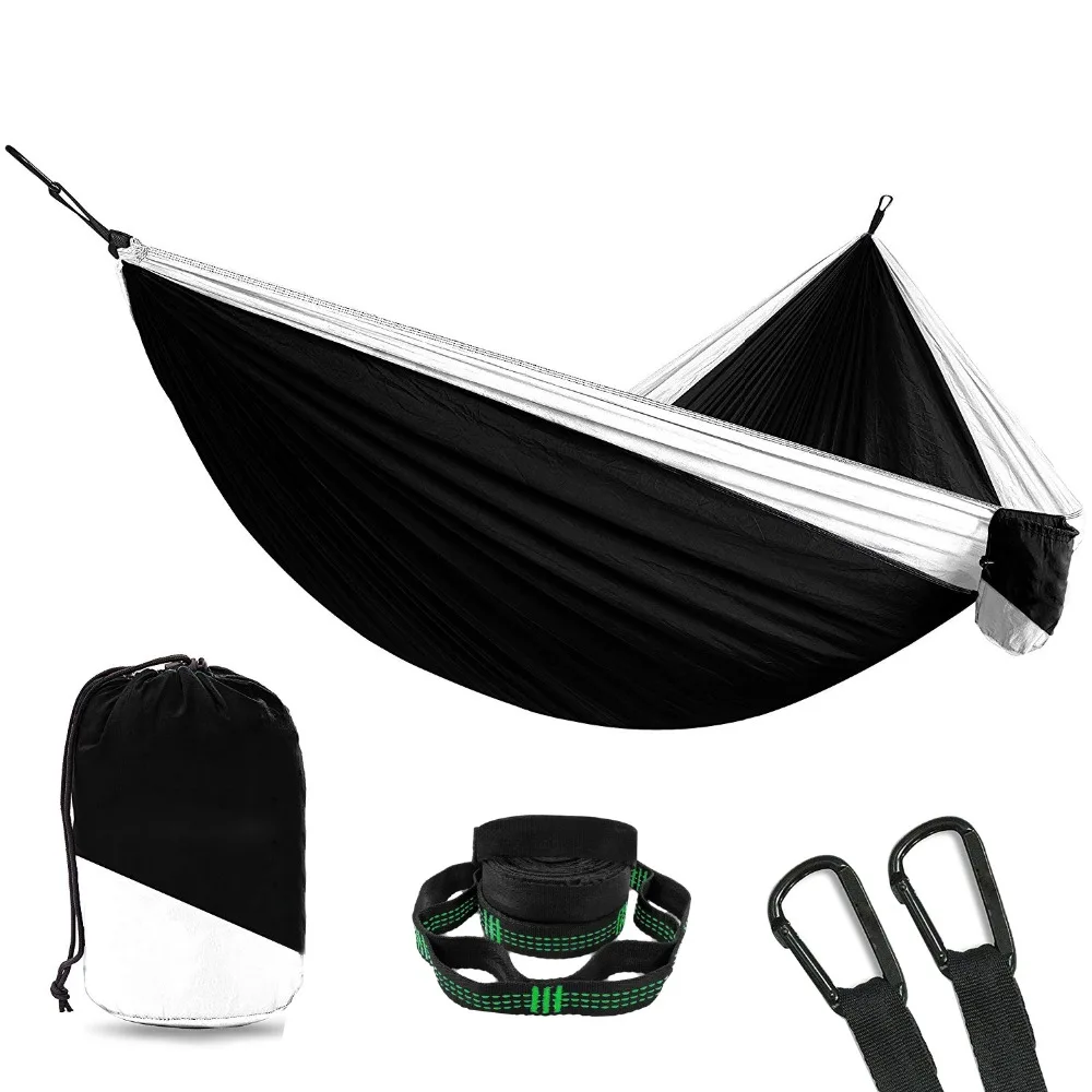 

Portable Hammock Double Person Camping Hammock Survival Garden Hunting Leisure Travel Furniture Parachute Hammock With Straps