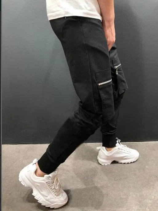 Европейский стиль подходящие цветные карманы на молнии мужские хип-хоп штаны для бега