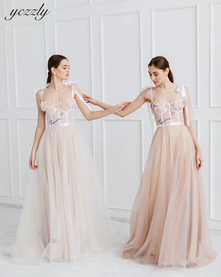 Robe Mariage романтическое ТРАПЕЦИЕВИДНОЕ ПЛАТЬЕ на бретельках с цветами, большие размеры, свадебные платья, длинные платья для невесты цвета шампанского, Suknie Slubne