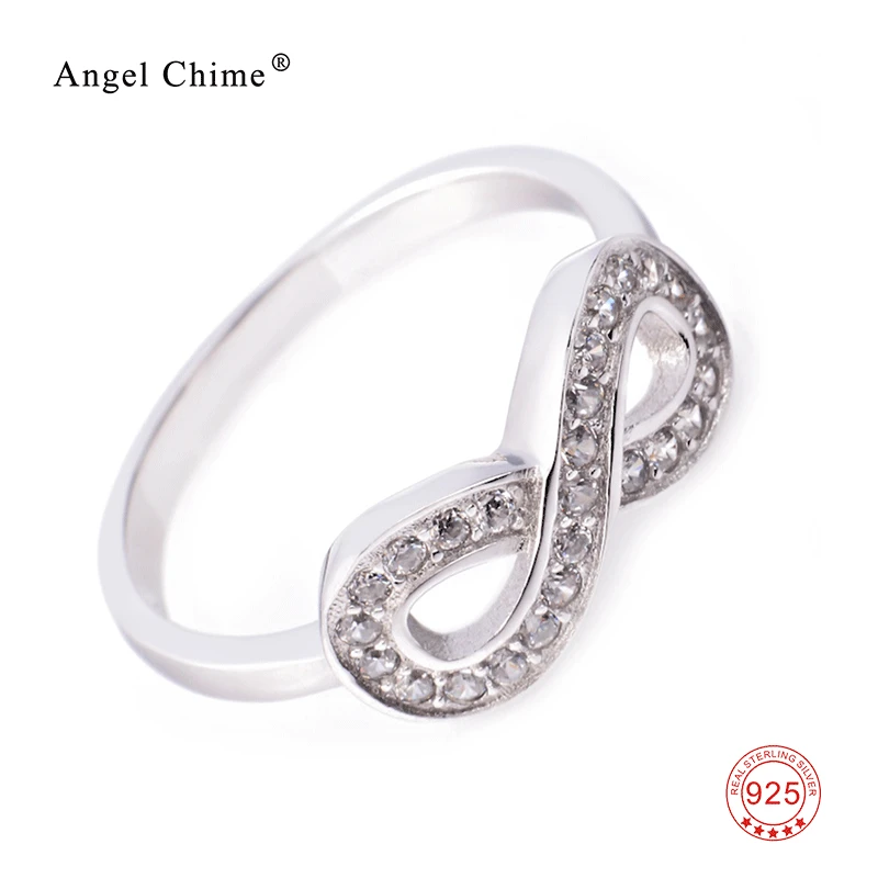 Кольцо женское из серебра 100% пробы 925 пробы|ring infinity|love ring925 sterling silver ring |
