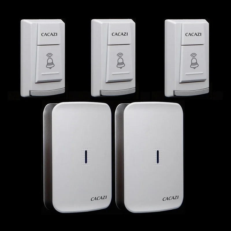 

Wireless waterproof doorbell DC battery elderly pager wireless door bell move freely 3transmitters+2 receivers door ring