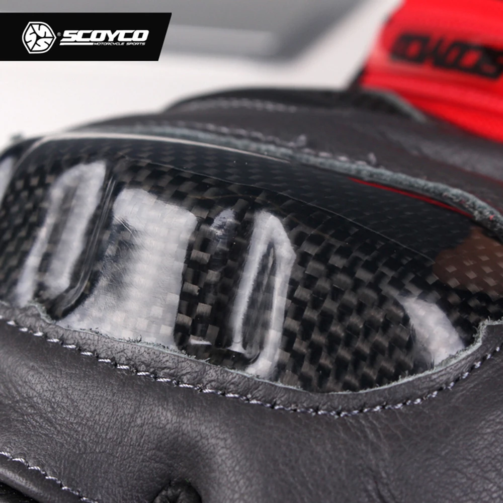 SCOYCO Мотоциклетные Перчатки из углеродного волокна кожаные перчатки для мотокросса ветрозащитные водонепроницаемые зимние мотоциклетные перчатки с сенсорным экраном