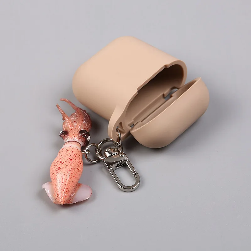 New squid Keychains Keyrings Headphone Earphone Case For Apple Airpods