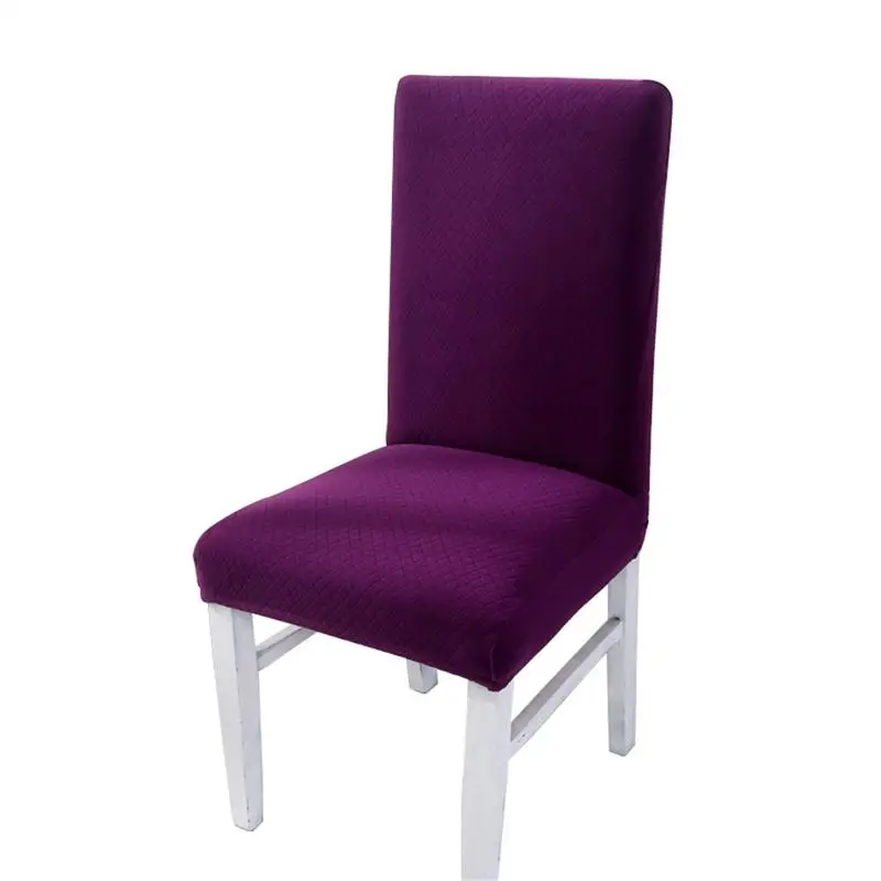 Клетчатый флисовый тканевый чехол на стулья, чехлы для сидений, растягивающийся съемный столовый набор, чехлы для стульев, гостиничные банкетные чехлы для сидений - Цвет: 4