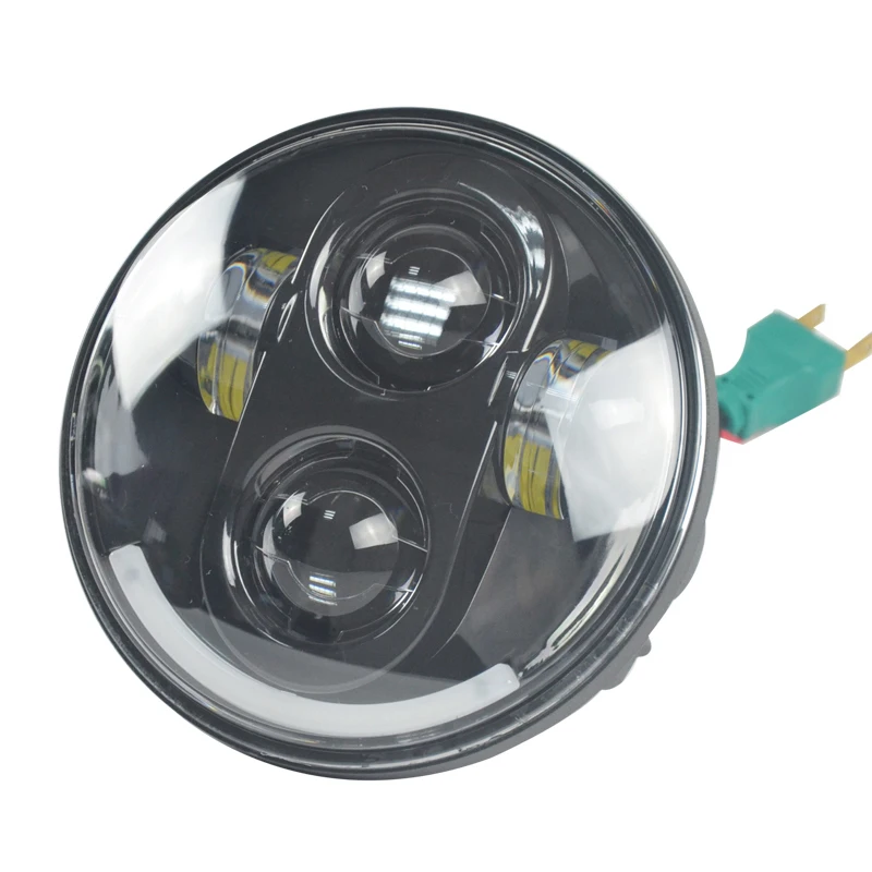 

Led 5.75'' Black DRL Led Daytime Running Light with Angle Eyes Motorcycle for Harley Davidson Projector Auxiliary E005