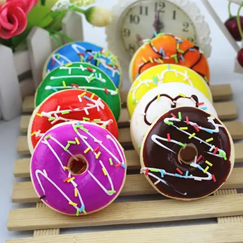 

Simulation Cute Donut Squishy Squeeze Toy Stress Reliever Soft Colourful Doughnut Scented Slow Rising Toys kawaii stationery A1