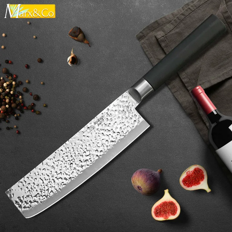 Нож шеф-повара, кухонный нож, сталь, 7 дюймов, китайский стиль, кухонный нож для мяса, фрукты, овощи, антипригарный нож из нержавеющей стали X50cr15