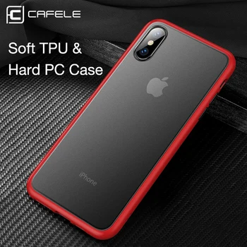 

CAFELE Soft TPU & Hard PC Case for iphone X XR Xs Max 7 8 Plus Phone Cover Cases Matte Touch Ultra Thin Transparent Back Case