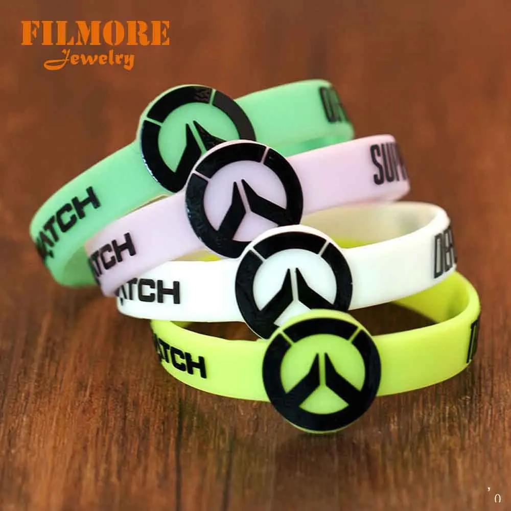 

Game Overwatch Silicone Bracelet Tracer Reaper OW Game Bracelets For Women&Men Entertainment Logo overWatch Wristband Bangle