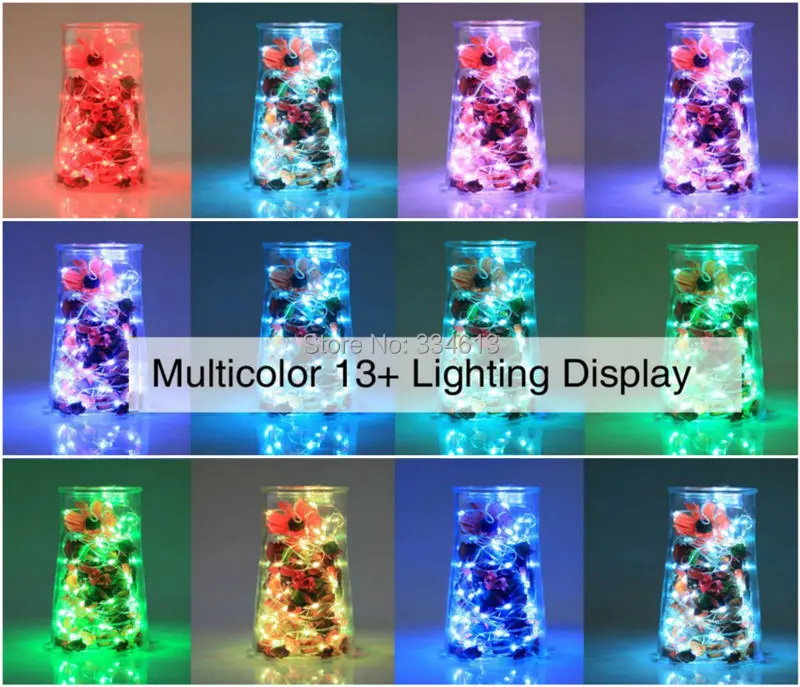 1/3/5pcs 3AA Battery Powered 5M/16FT 50LEDs Copper Wire Multi Color Changing LED String Lights, Outdoor Starry Lights + Remote 1/3/5pcs 3AA Battery Powered 5M/16FT 50LEDs Copper Wire Multi Color Changing LED String Lights, Outdoor Starry Lights + Remote
