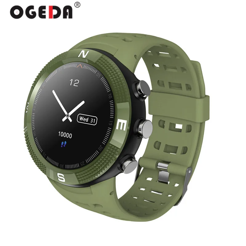 

OGEDA 2019 Outdoor GPS Position Sport Smartwatch Men Women Stopwatch IP68 Waterproof Compass Call Message Reminder Heart Rate BT