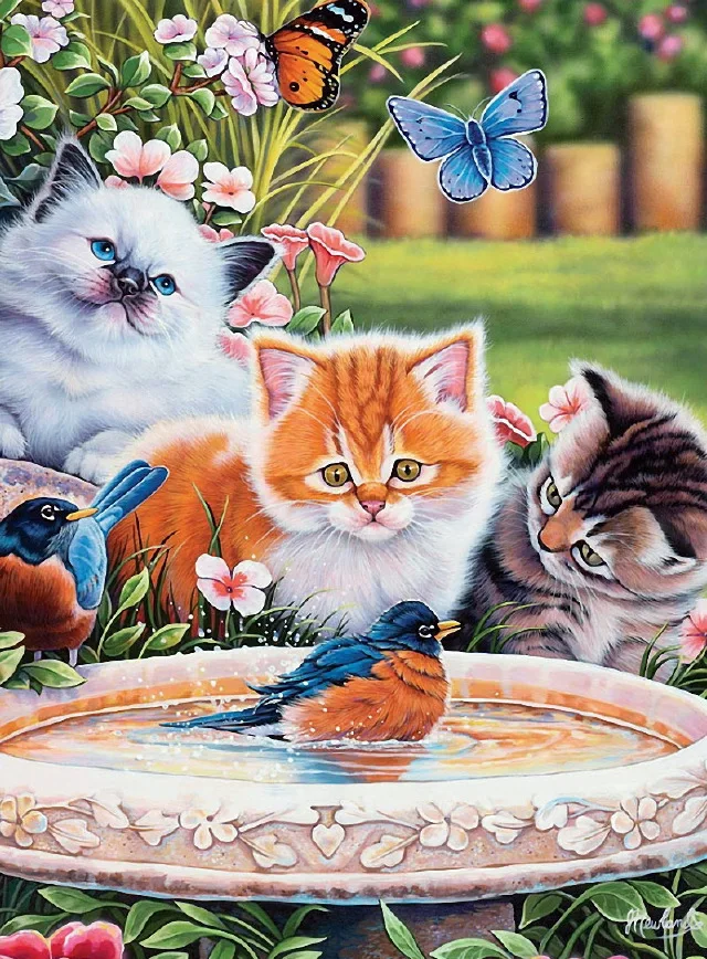 

Moge diamond painting cats butteryfly bird diamond embroidery cat flower Bird Mosaic diamond painting female christmas cat set