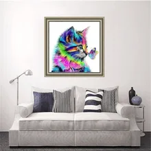 Кот шаблон фото на заказ алмазная живопись вышивка крестиком полный квадратный изображение горного хрусталя DIY Алмазная мозаика Алмазная вышивка