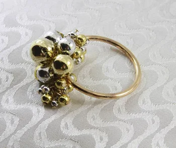 

gold silver pearl decoration napkin ring, napkin holder for wedding