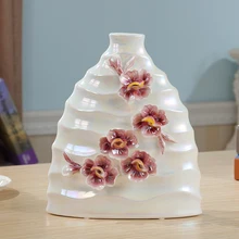 Керамическая ваза простой современный стиль атмосферу ручной работы жемчужный блеск тяжёлый цветок лепестки стерео разъем