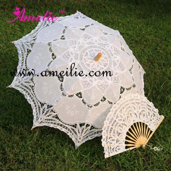 A0101 White parasol and fan