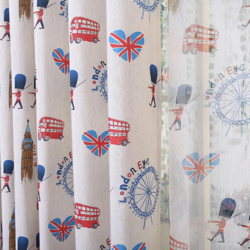 Cotton curtains minimalist style cartoon uk curtains children room