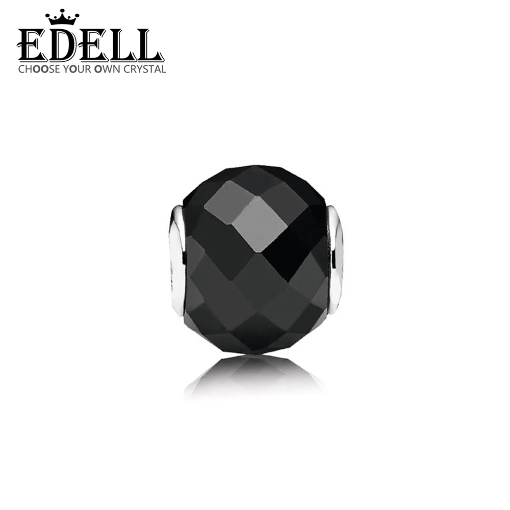 

EDELL 100% 925 Sterling Silver 1:1 Genuine 796000SPB STRENGTH BLACK SPINEL Charm E Series Original Women Wedding Vintage Jewelry