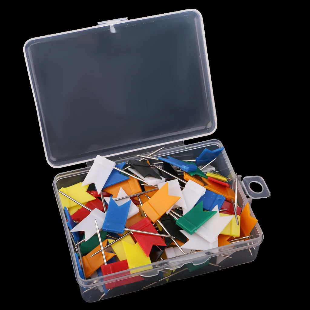 100pcs flag push pin marker marking pins tacks thumbtack for notice cork board world map
