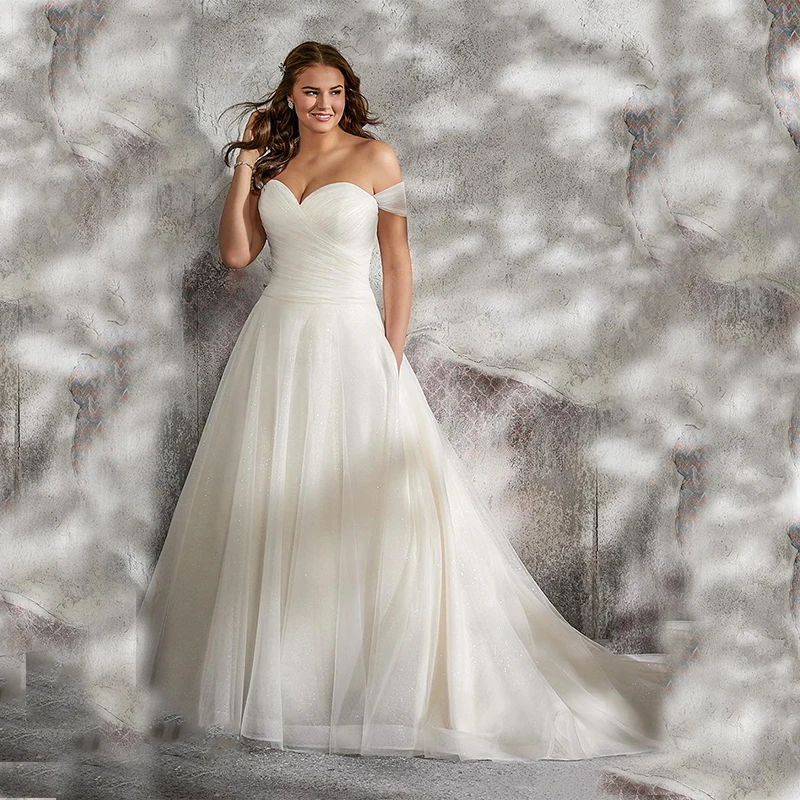

Verngo Plus Size Wedding Dress Ivory Tulle Bride Dress Custom Made Strapless Simple Wedding Gowns Robe De Mariee