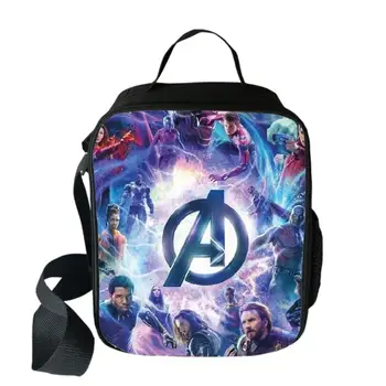 

Avengers Infinity War Thanos Cooler Lunch Bag Cartoon Girls Portable Thermal Food Picnic Bags for School Kids Boys Box Tote