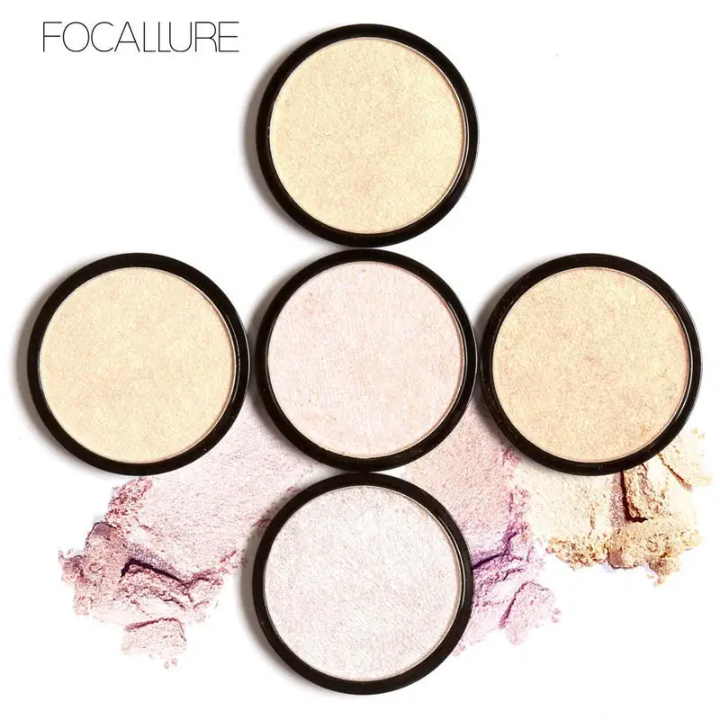 

FOCALLURE 5 Colors Refill Highlighter Makeup Long-lasting Bronzer Contour Face Pigment Brand Glow Shimmer Highlighters Palette