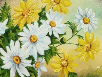 

5D Diamond Painting Flowers 2015 New Daisy Flower Mosaic Cross Stitch Resin Crafts Needlework Scroll Painting Yarn-Dyed Canvas