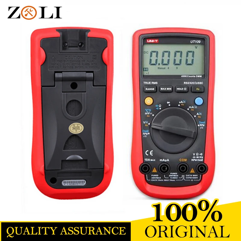 

UNI-T UT109 Auto Ranging Automotive Multimeters UT109 professional Multimeter Multimetro Volt Amp Ohm Capacitance Temp Frequency